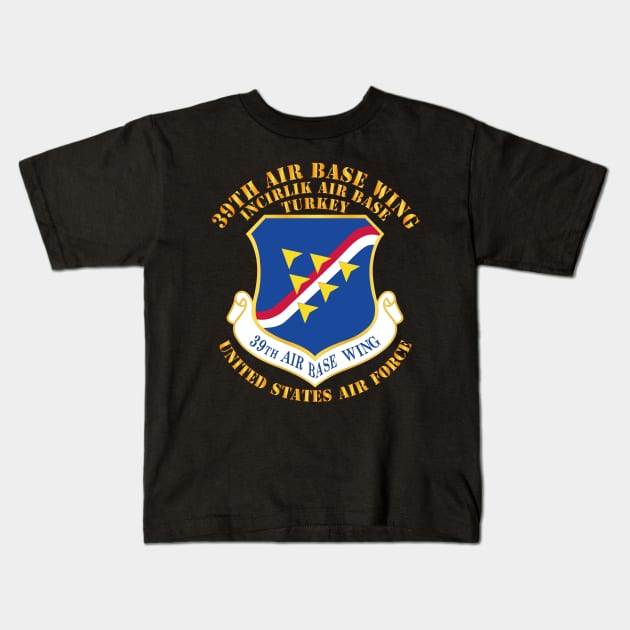 39th Airbase Wing - 3rd AF - Incirlik Air Base - Turkey Kids T-Shirt by twix123844